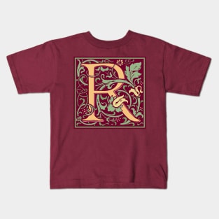 William Morris Vintage Letter R Kids T-Shirt